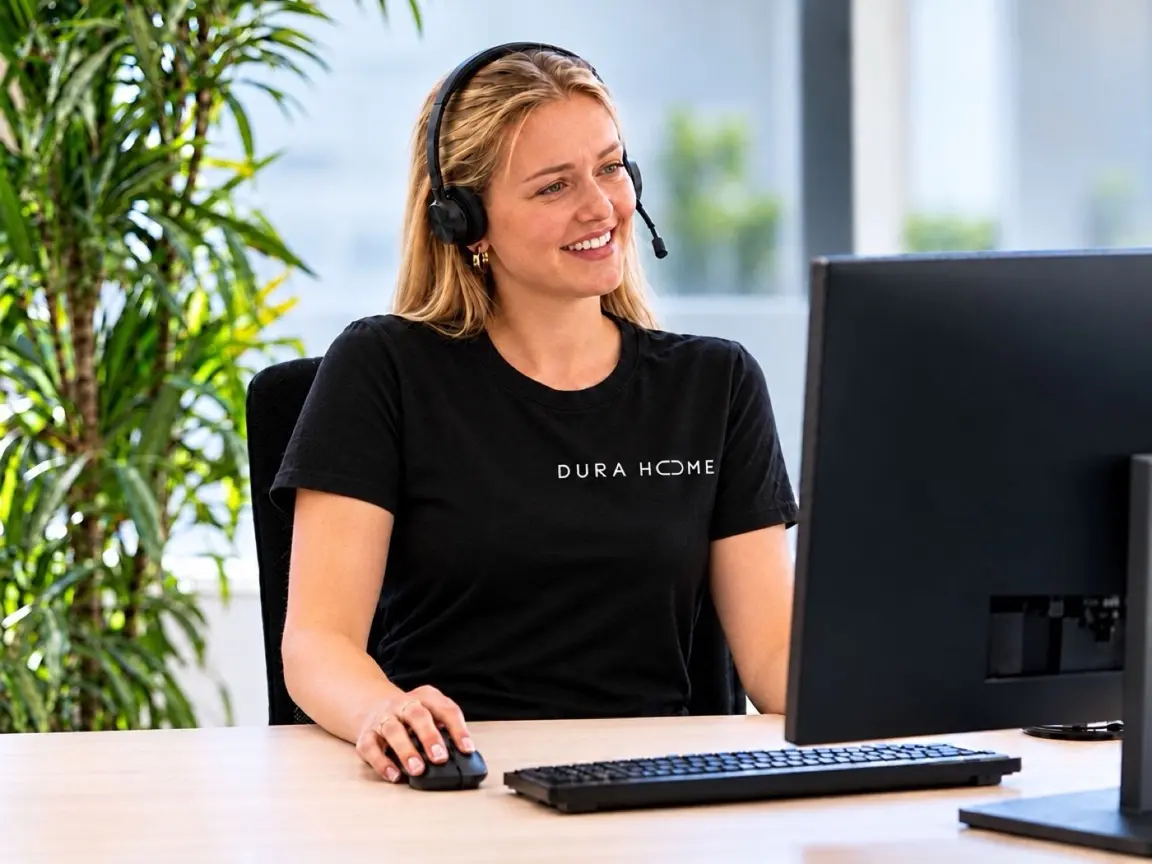Adviseur van Durahome met headset